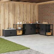 Køkkenopbevaring med hylde Sort 60 x 50 x 92 cm Stål