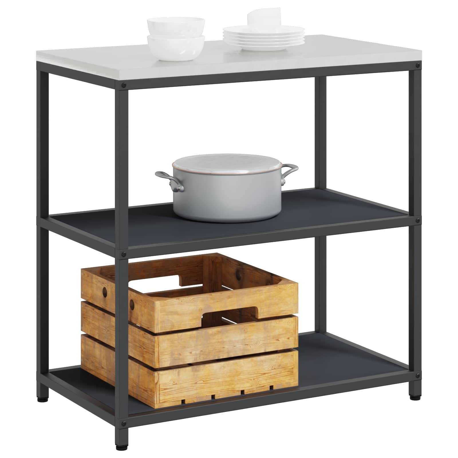 Køkkenopbevaring HATTEM Antracit 90 x 50 x 92 cm Stål