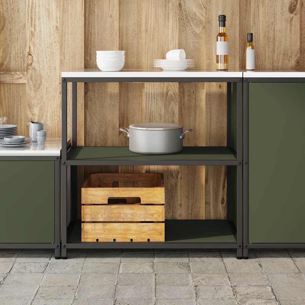 Køkkenopbevaring HATTEM Olivengrøn 90 x 50 x 92 cm Stål