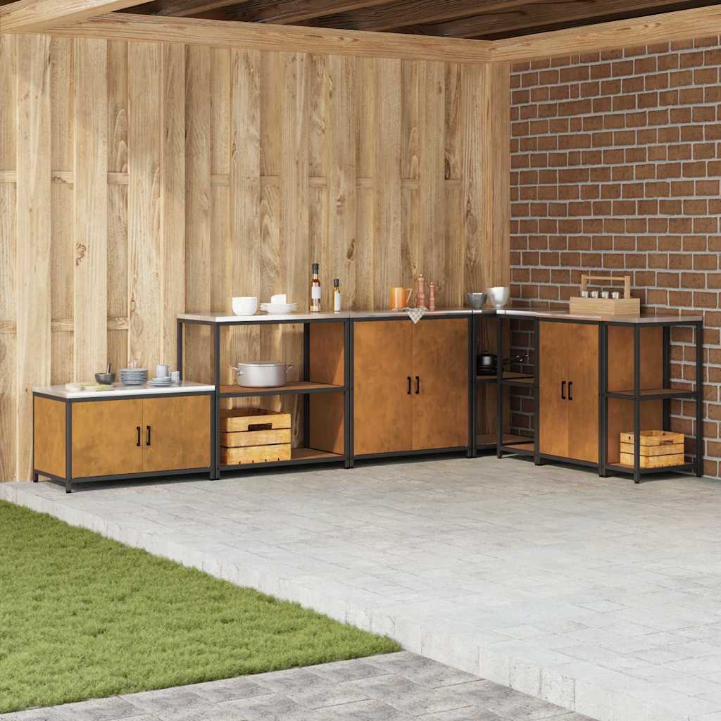 Køkkenopbevaring med hylde Rusten 60 x 50 x 92 cm Stål