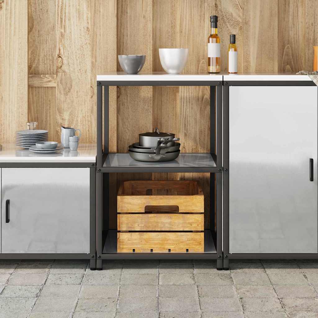 Køkkenopbevaring med hylde Sølv 60 x 50 x 92 cm Stål