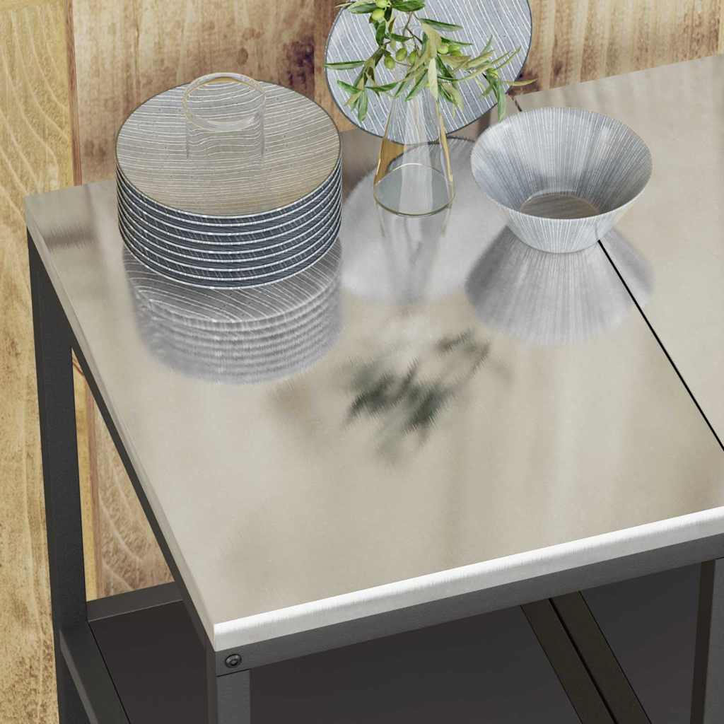 Køkkenopbevaring med hylde Sort 60 x 50 x 92 cm Stål