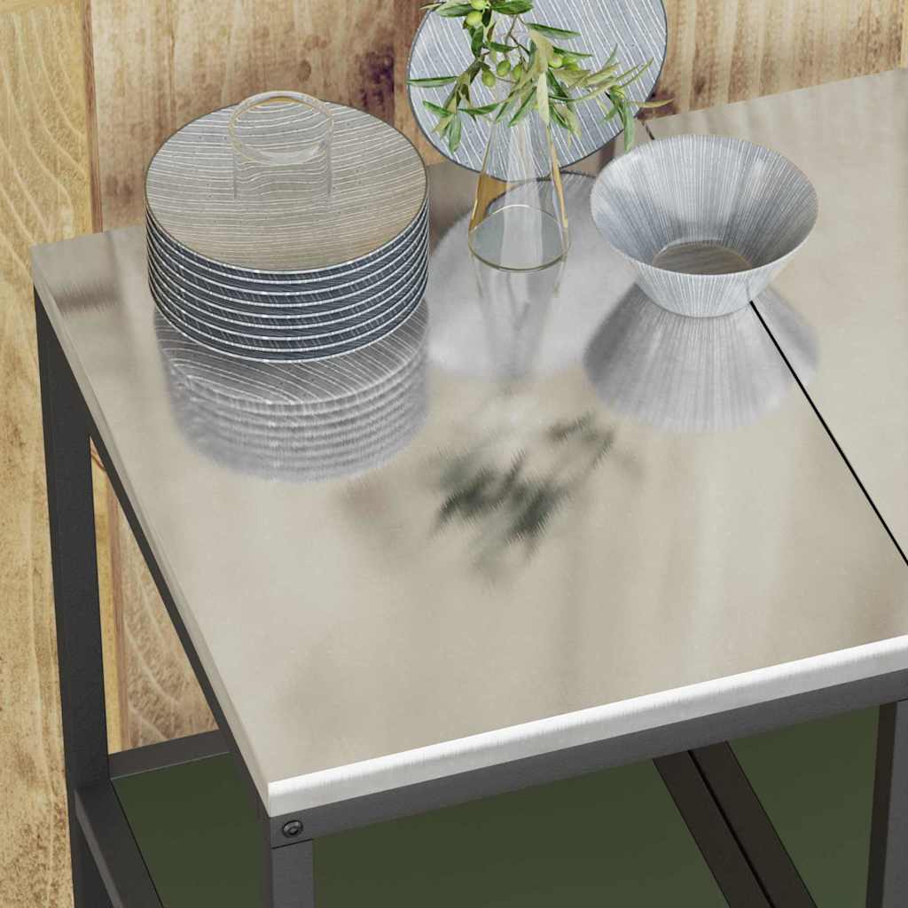 Køkkenopbevaring med hylde Oliven grøn 60 x 50 x 92 cm Stål