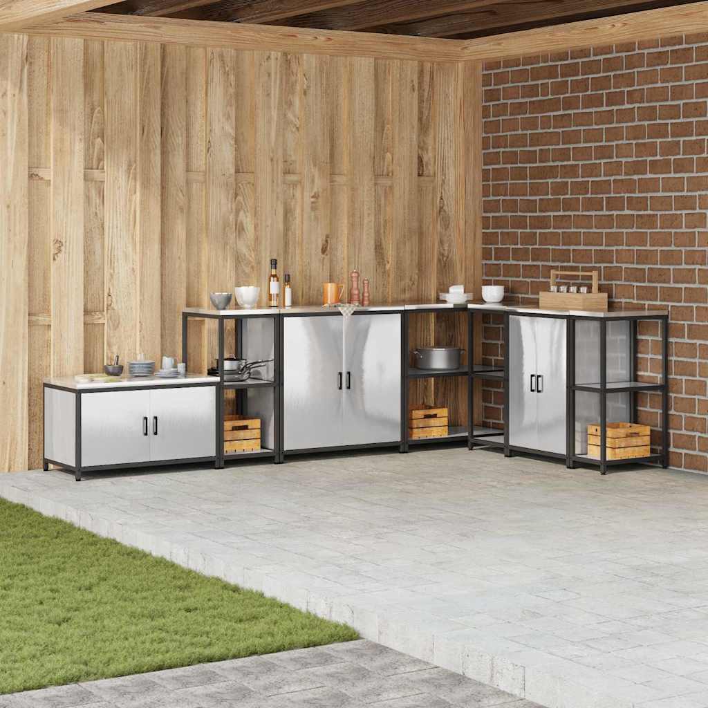 Køkkenopbevaring med hylde Sølv 60 x 50 x 92 cm Stål