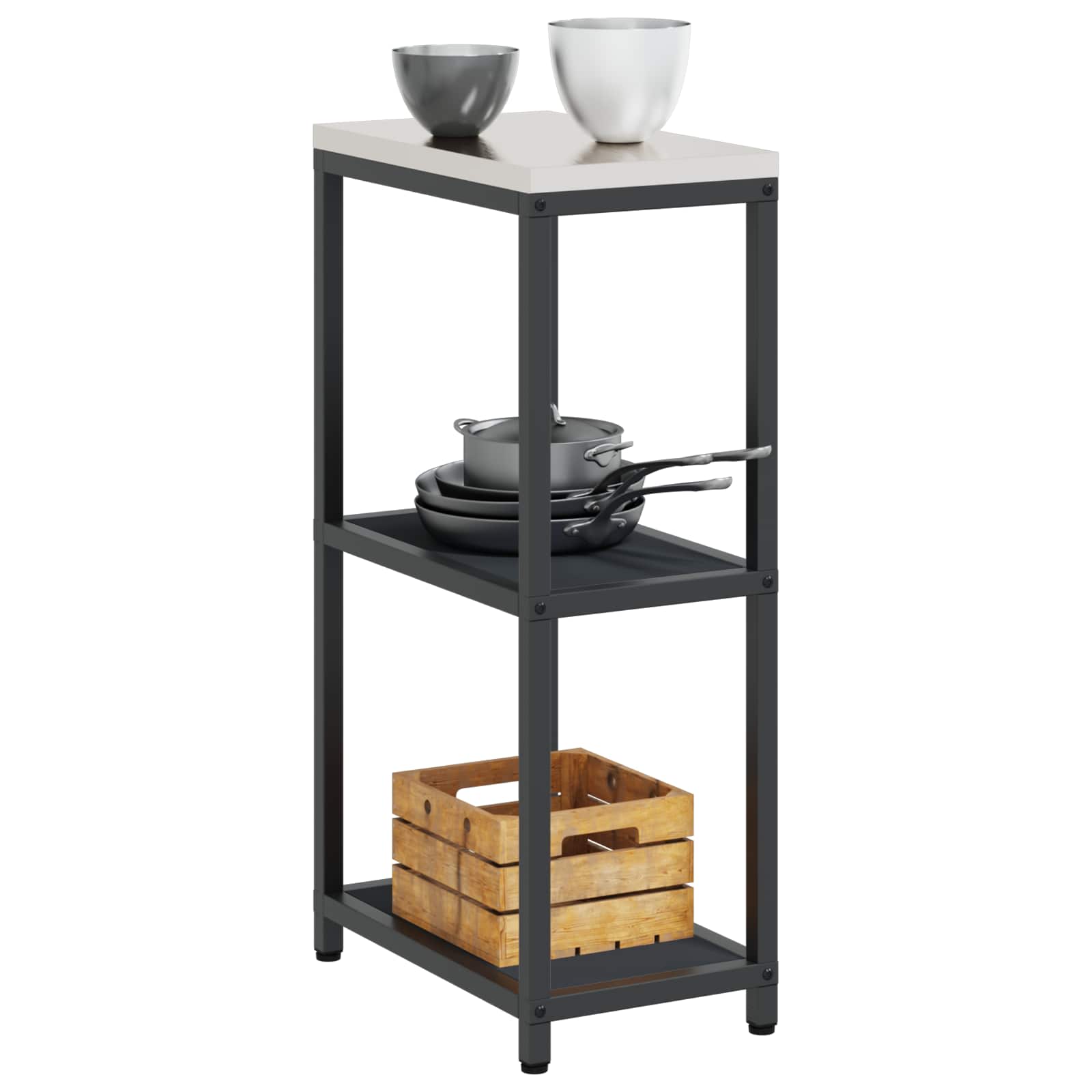 Køkkenopbevaring HATTEM Antracit 30 x 50 x 92 cm Stål