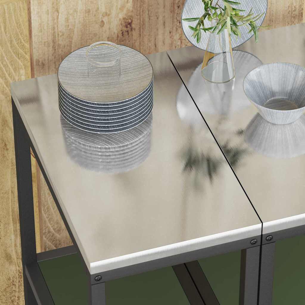 Køkkenopbevaring med hylde Oliven grøn 60 x 50 x 92 cm Stål