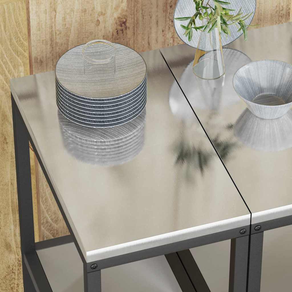 Køkkenopbevaring med hylde Sølv 60 x 50 x 92 cm Stål