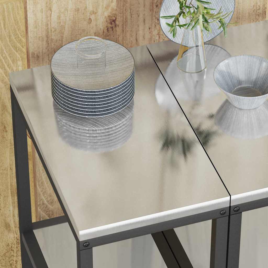 Køkkenopbevaring med hylde Sølv 60 x 50 x 92 cm Stål