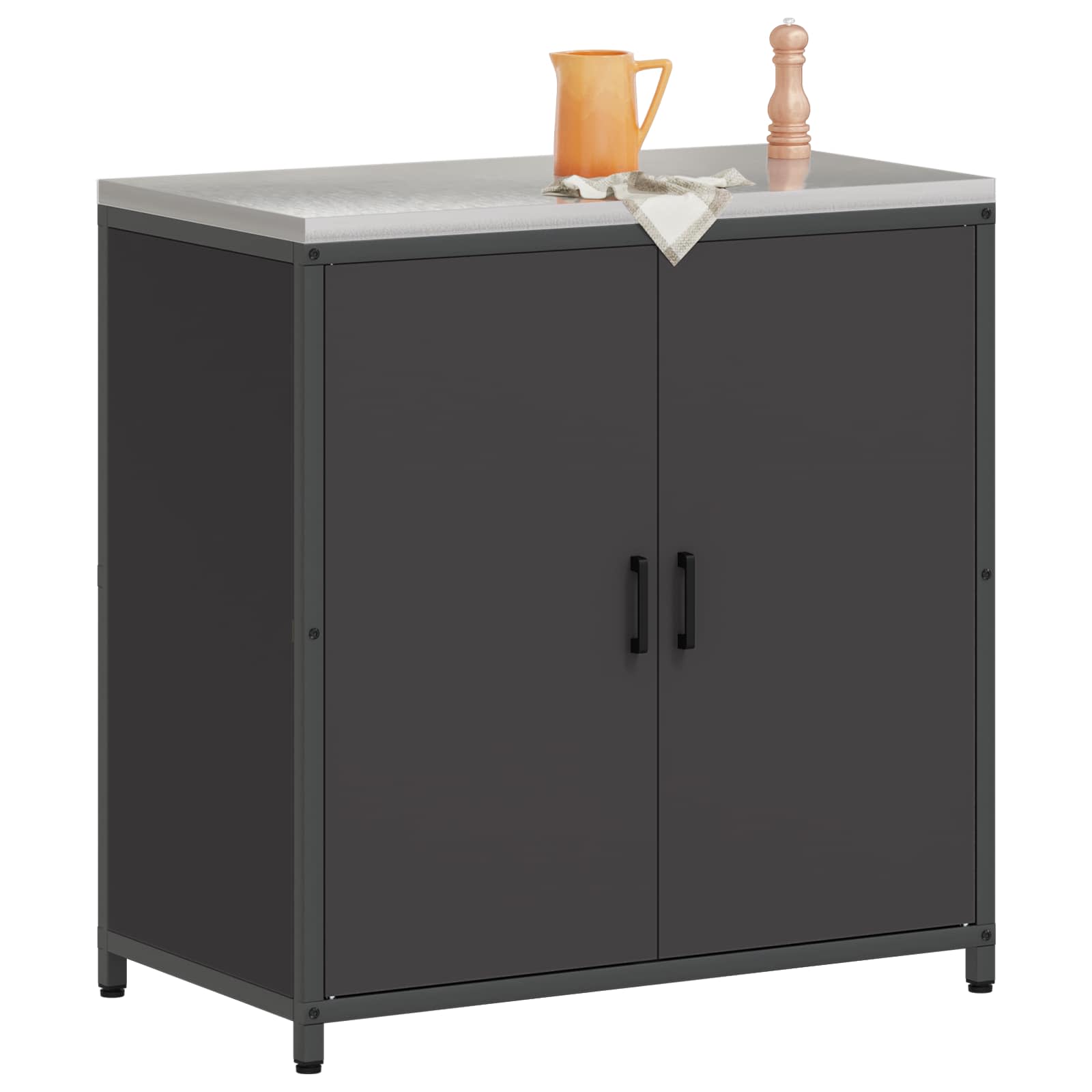 Køkkenopbevaring HATTEM Sort 90 x 50 x 92 cm Stål
