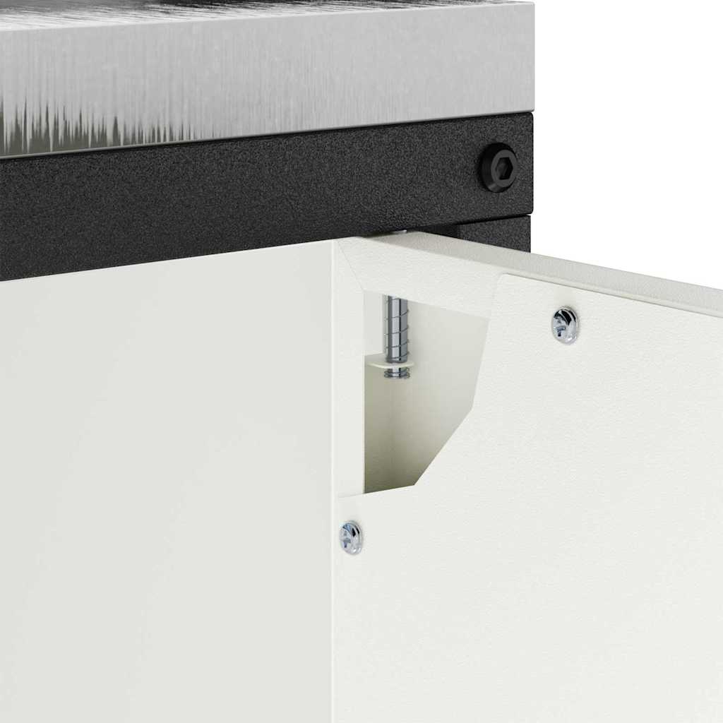 Køkkenopbevaring med hylde med dør Hvid 60 x 50 x 92 cm Stål