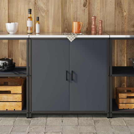 Køkken opbevaringsskab HATTEM Antracit 90 x 50 x 92 cm Stål