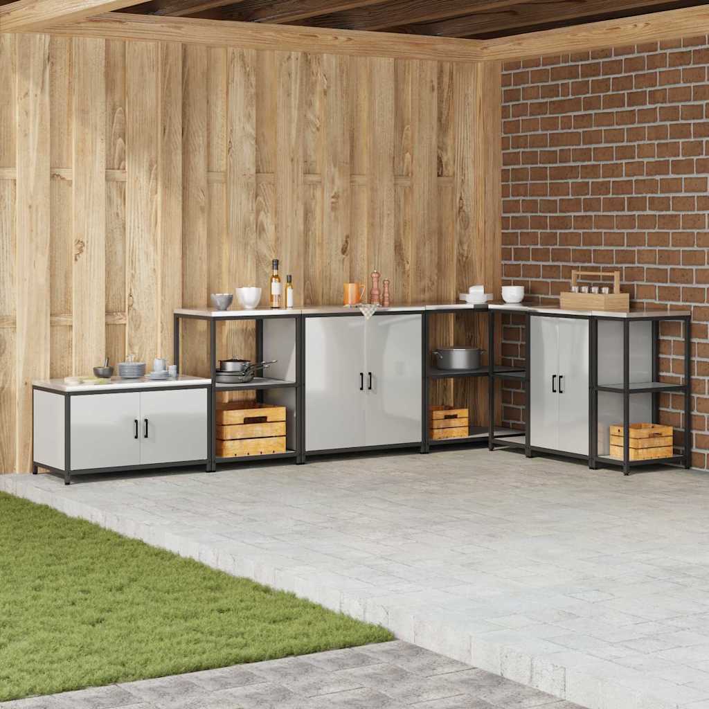 Køkkenopbevaring med hylde med dør Sølv 60 x 50 x 92 cm Stål