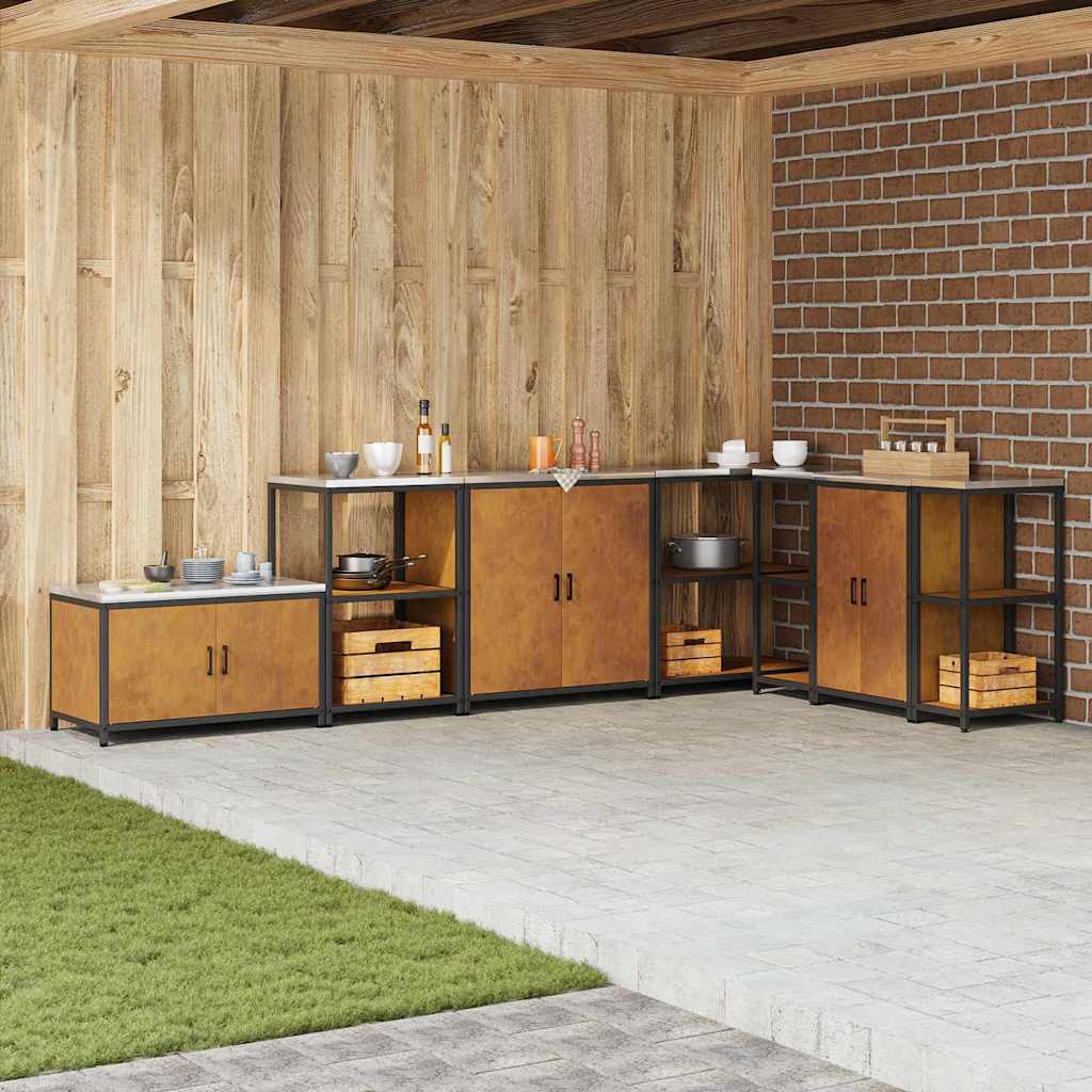 Køkkenopbevaring med hylde med dør Rusten 60 x 50 x 92 cm Stål