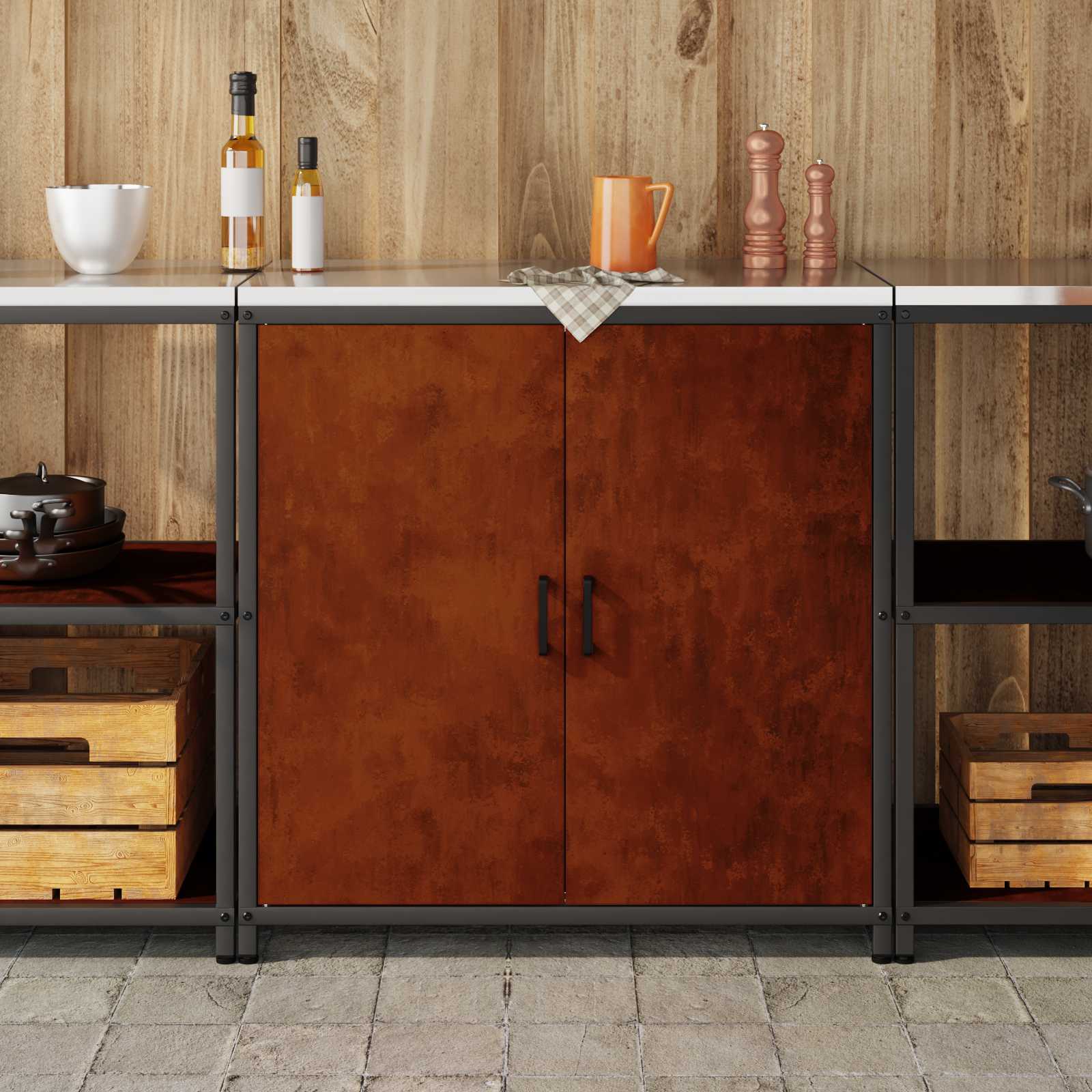 Køkkenopbevaring HATTEM Rusten 90 x 50 x 92 cm Stål