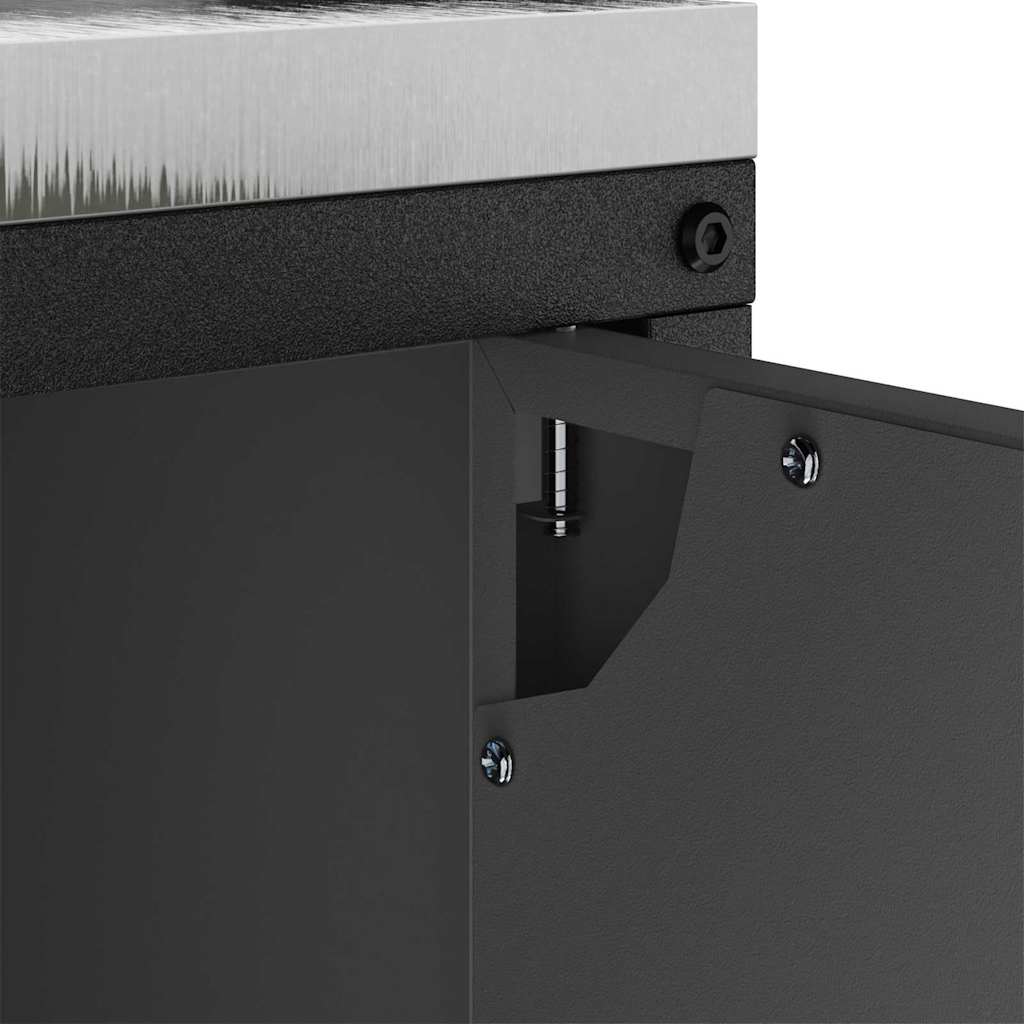 Køkkenopbevaring med hylde med dør Sort 60 x 50 x 92 cm Stål