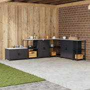 Køkkenopbevaring HATTEM Sort 60 x 50 x 92 cm Stål