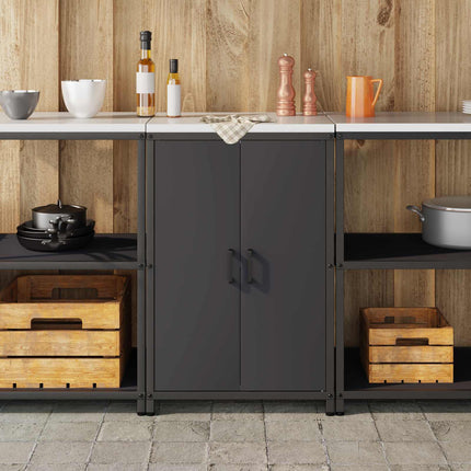 Køkken opbevaringsskab HATTEM Sort 60 x 50 x 92 cm Stål