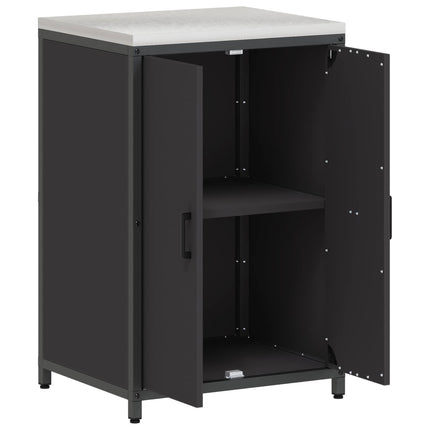 Køkken opbevaringsskab HATTEM Sort 60 x 50 x 92 cm Stål