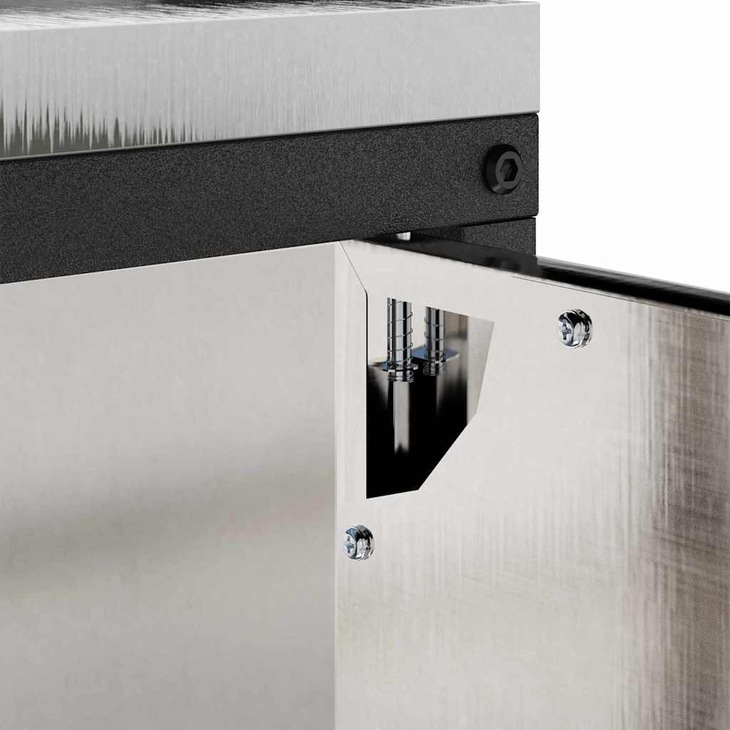 Køkkenopbevaring med hylde med dør Sølv 60 x 50 x 92 cm Stål