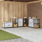 Køkkenopbevaring med hylde med dør Sølv 60 x 50 x 92 cm Stål