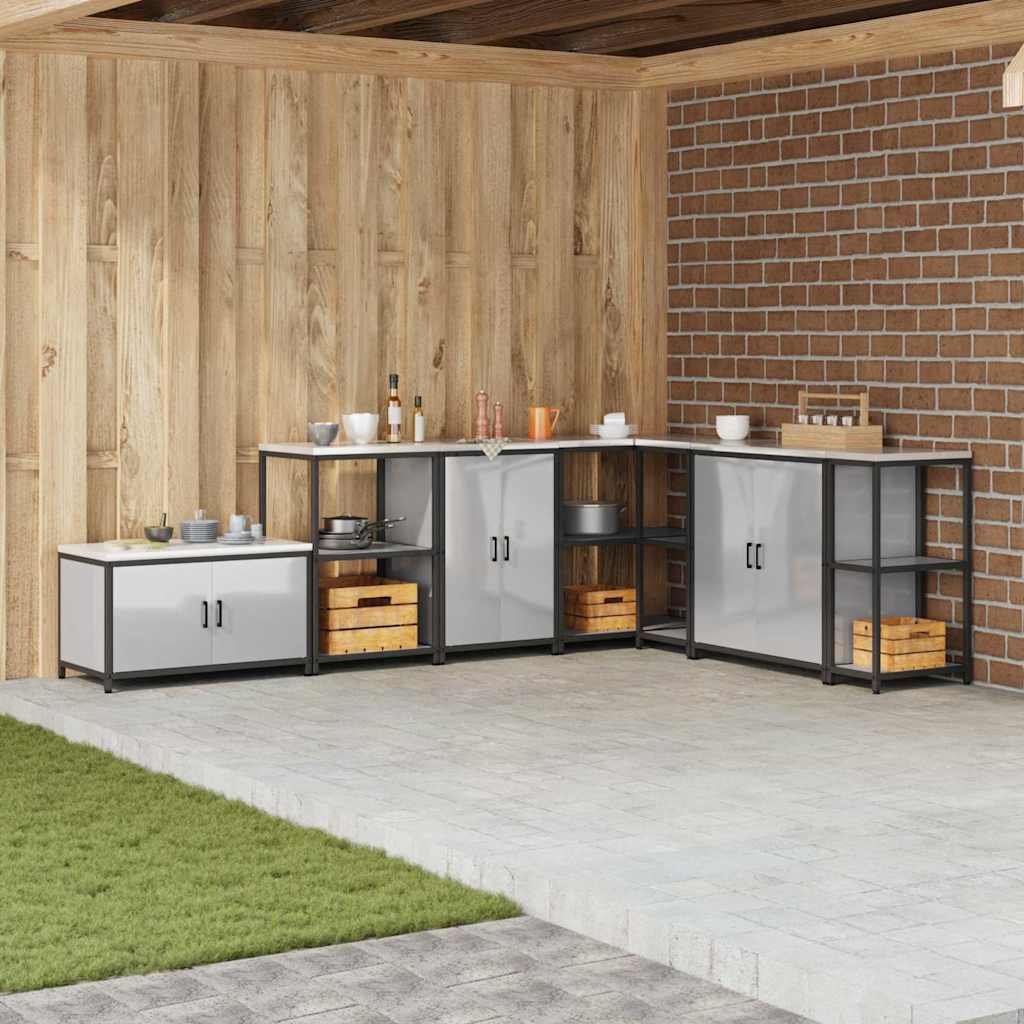 Køkkenopbevaring med hylde med dør Sølv 60 x 50 x 92 cm Stål