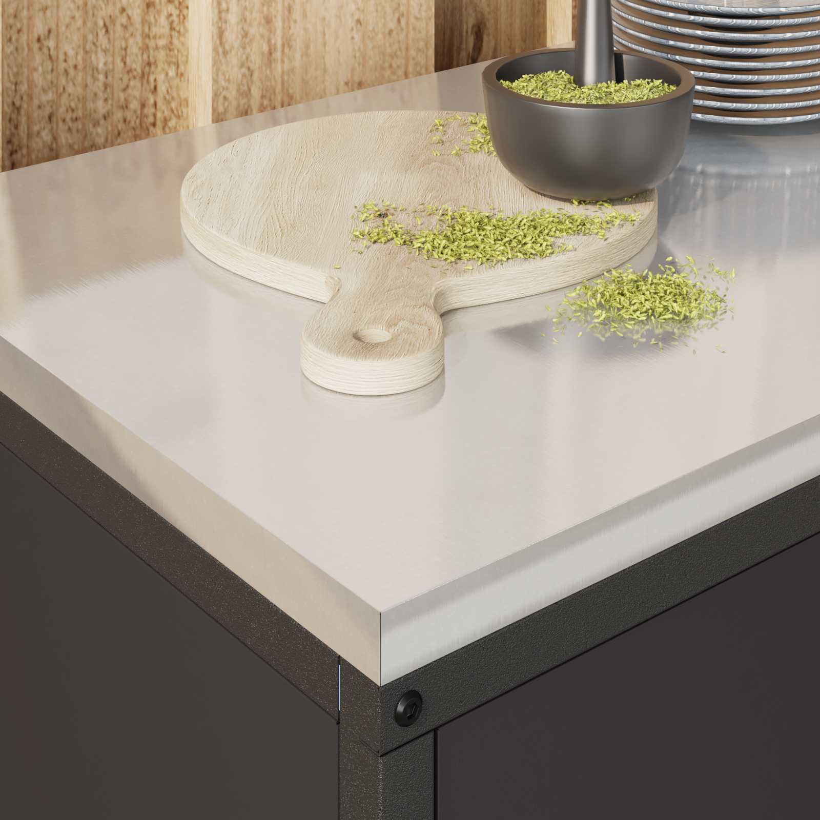 Køkkenopbevaring HATTEM Sort 90 x 50 x 53 cm Stål