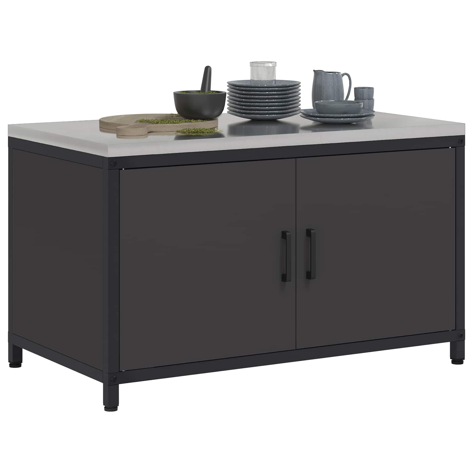 Køkkenopbevaring HATTEM Sort 90 x 50 x 53 cm Stål