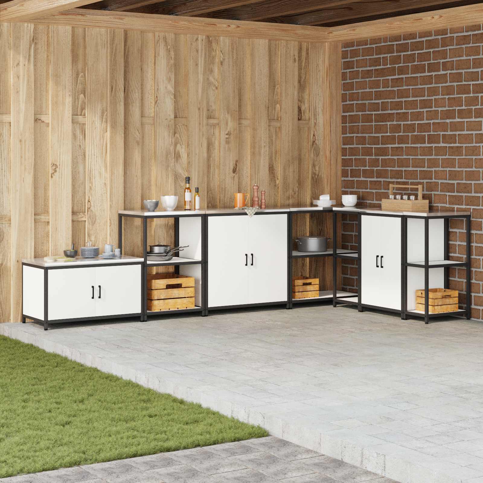 Køkkenopbevaring HATTEM Hvid 90 x 50 x 53 cm Stål