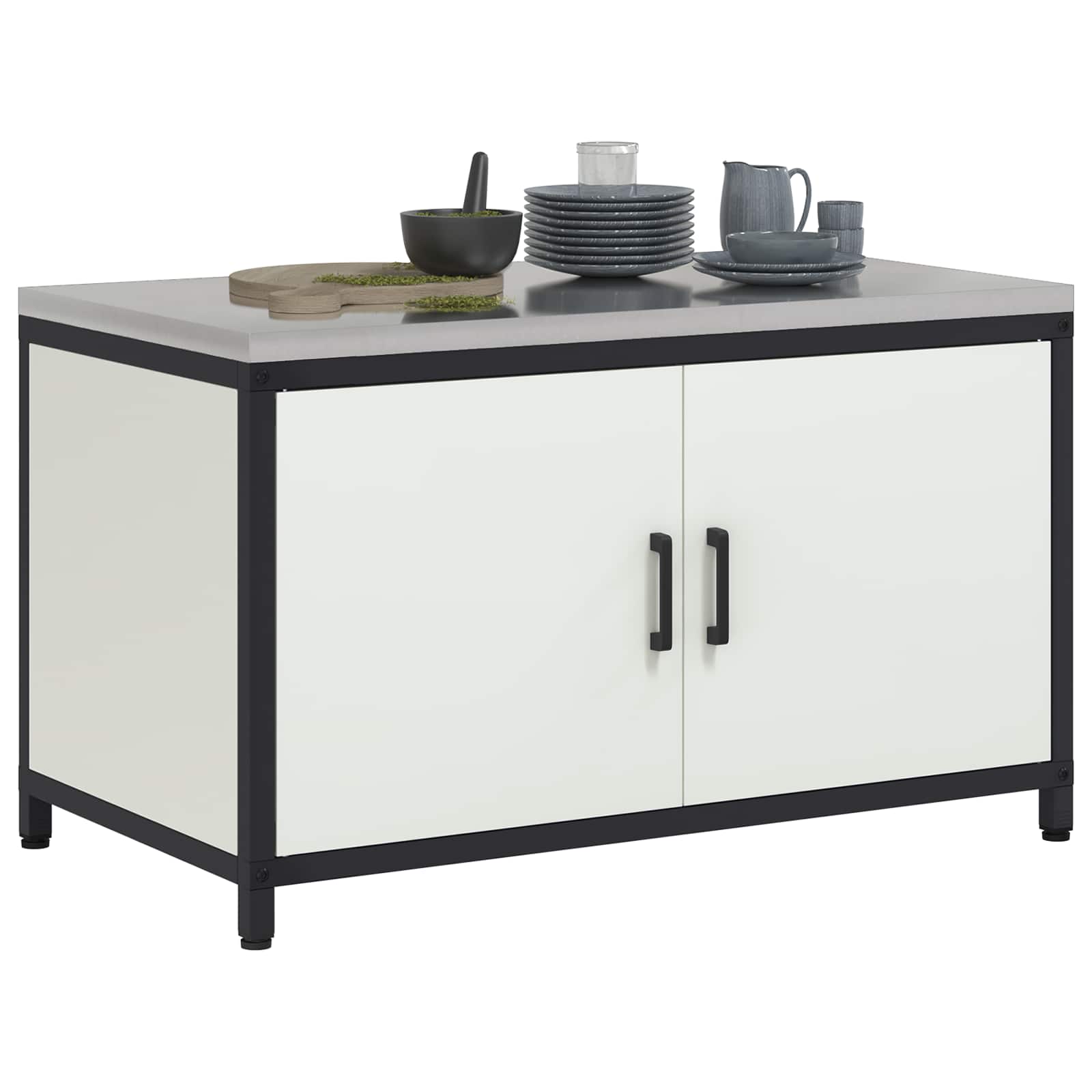Køkkenopbevaring HATTEM Hvid 90 x 50 x 53 cm Stål
