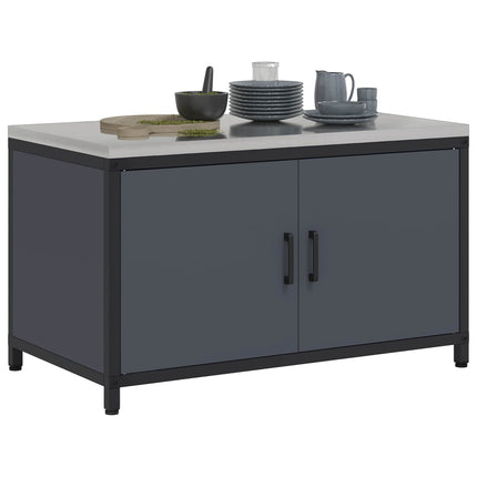 Køkken opbevaringsskab HATTEM Antracit 90 x 50 x 53 cm Stål