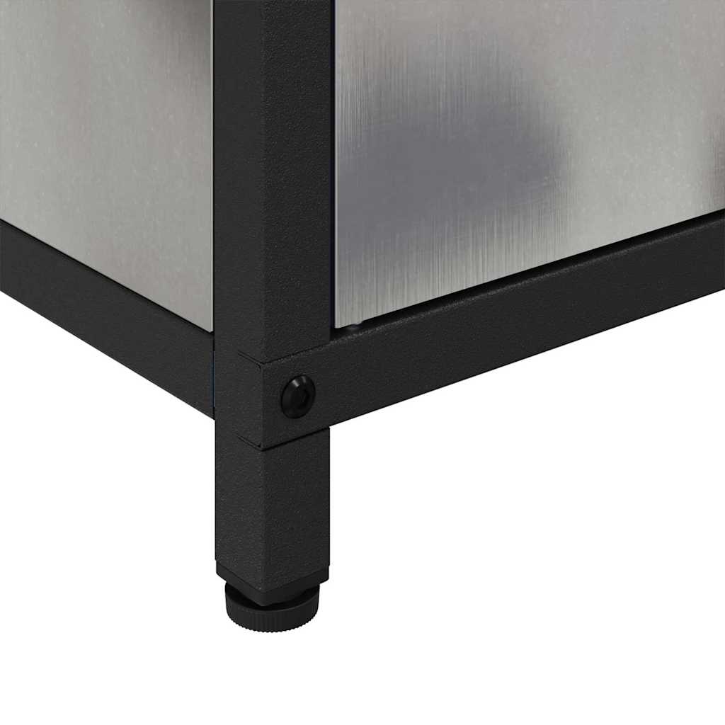 Køkkenopbevaring med hylde med dør Sølv 60 x 50 x 92 cm Stål