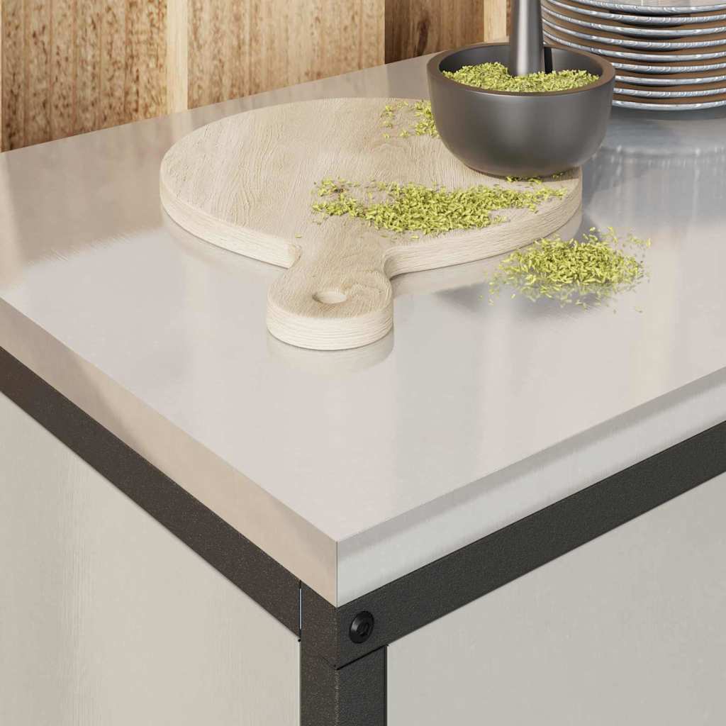 Køkkenopbevaring med hylde med dør Sølv 60 x 50 x 92 cm Stål