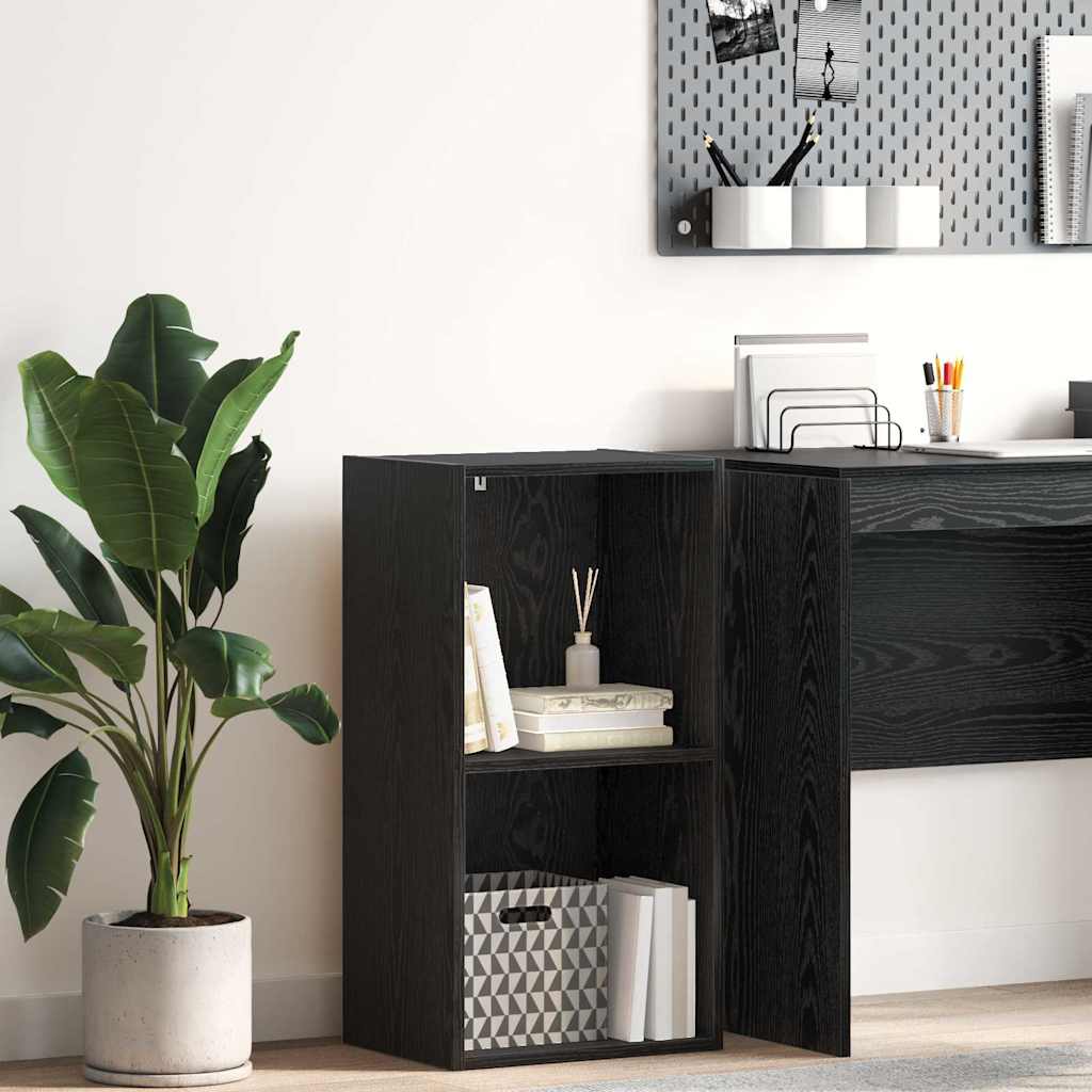 vidaXL Bogreol 2 niveauer 40 x 30 x 77 cm Konstrueret træ Sort eg
