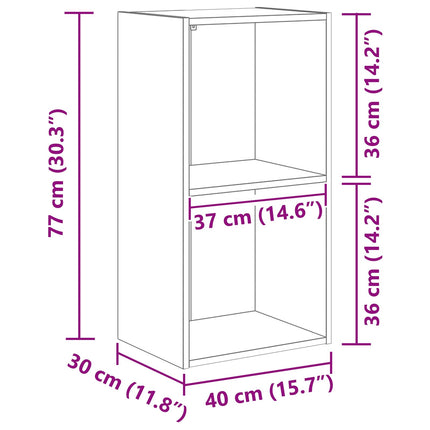 Bogreol Sort eg 40 x 30 x 77 cm Konstrueret træ