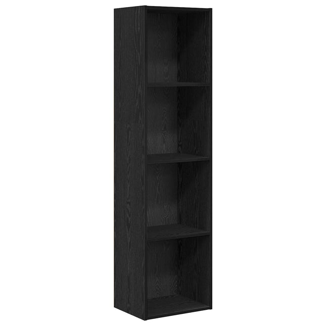 Bogreol 4 niveauer 40 x 30 x 152 cm Konstrueret træ Sort eg