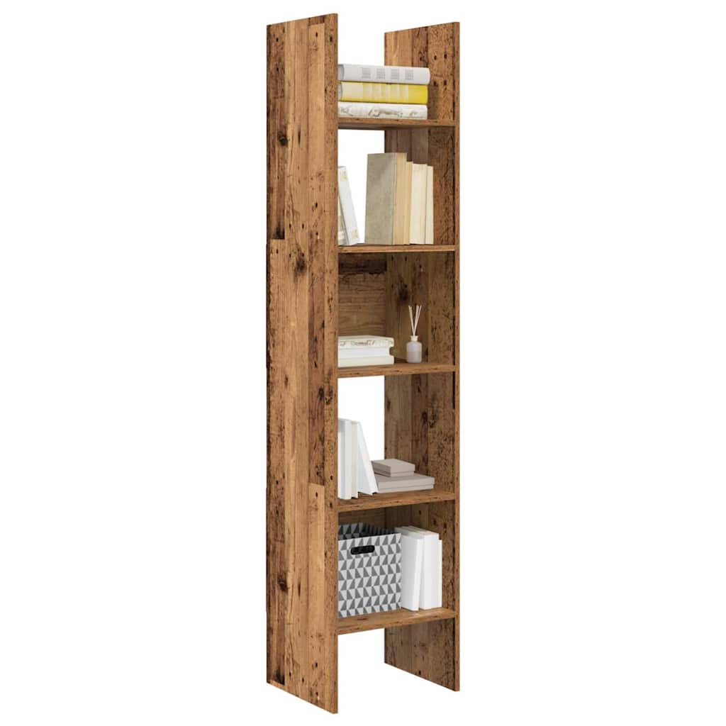 Bogskab Gammelt træ 40 x 35 x 180 cm Konstrueret træ billede
