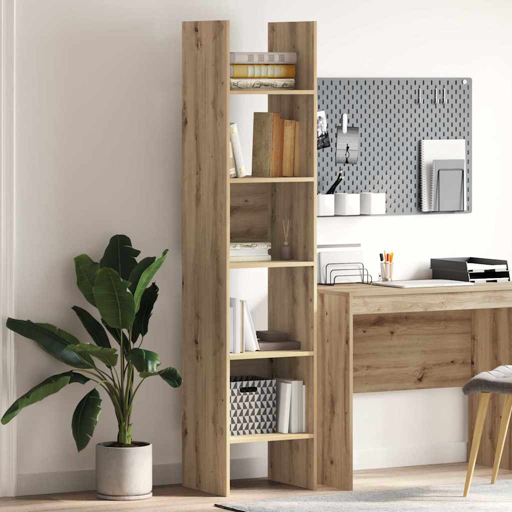 Bogreol i artisan egetræ - 40 × 35 × 180 cm, konstrueret træ