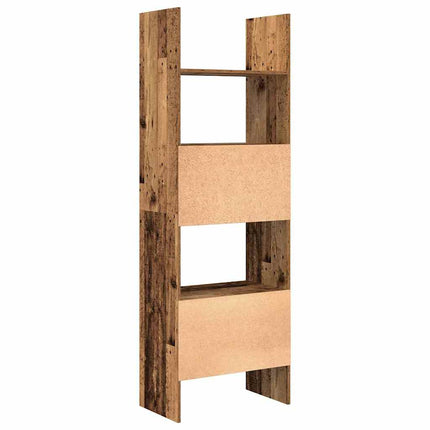 Bogskab 5 niveauer 60 x 35 x 180 cm Konstrueret træ Gammelt træ