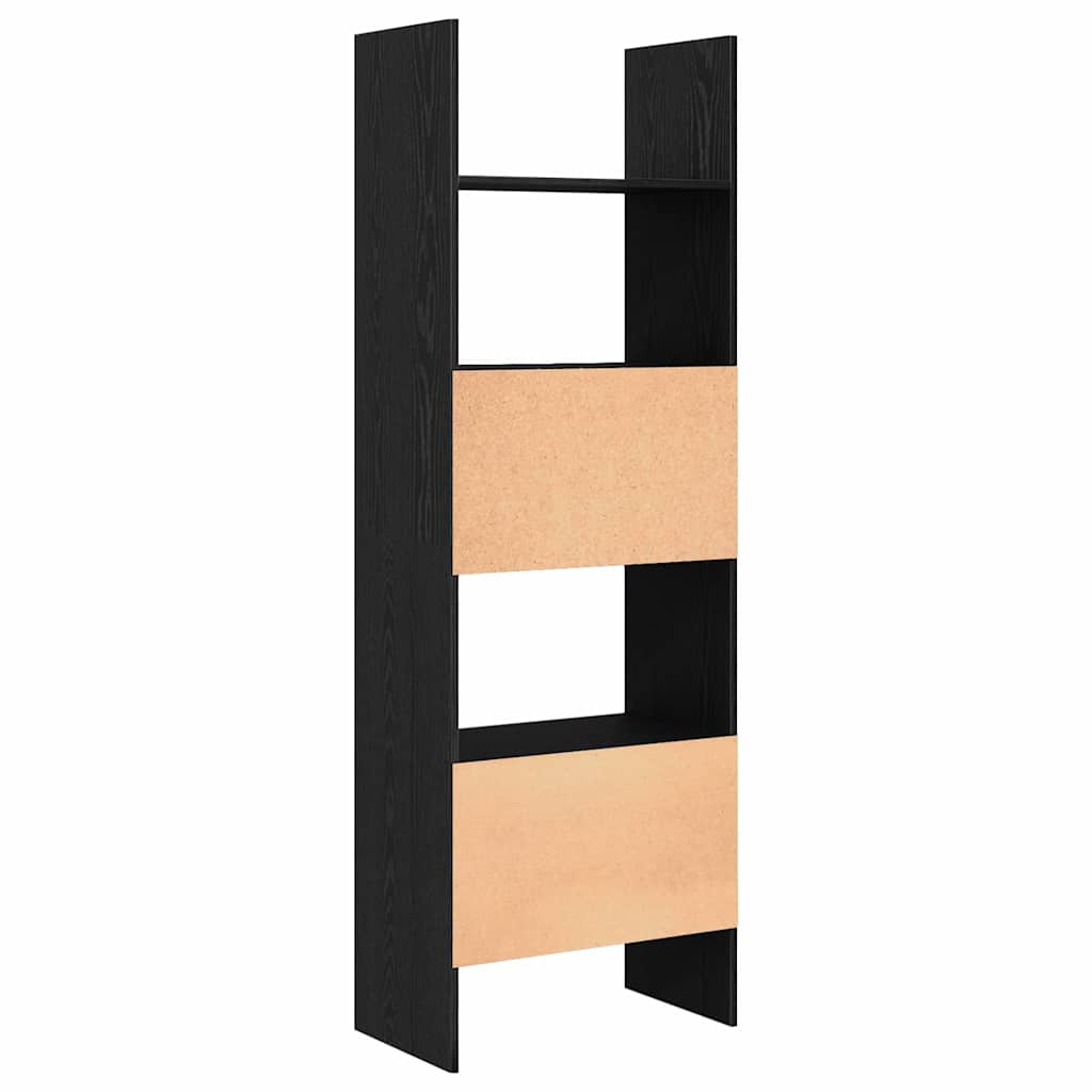 Bogskab Sort eg 60 x 35 x 180 cm Konstrueret træ