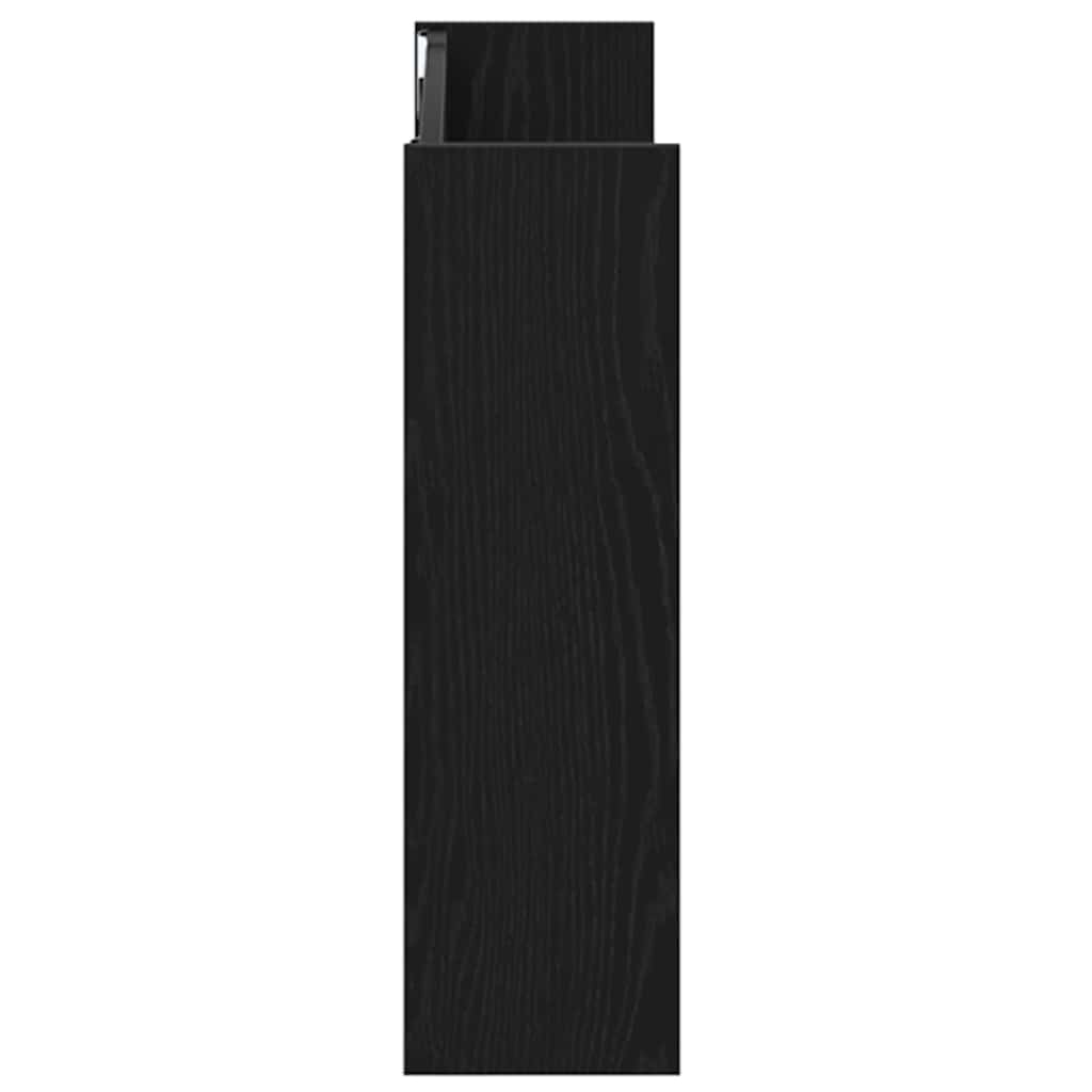 Vægsko skabe med hylde Vægmonteret Sort eg Konstrueret træ