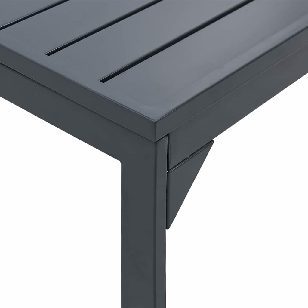 Udendørs middagsbord 2 pcs Antracit 210 x 90 x 73 cm Stål