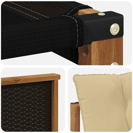Udendørs sofagruppe med pude 3 pcs Naturlig og Beige