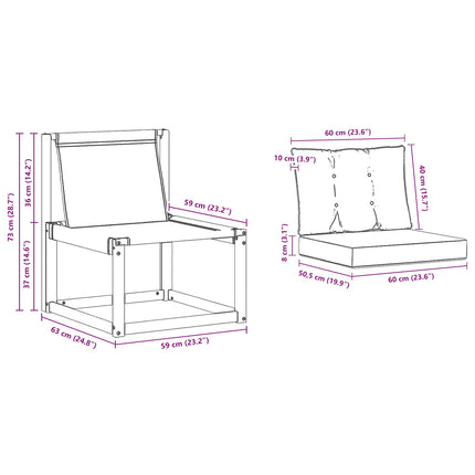 Udendørs sofagruppe med pude 3 pcs Naturlig og Beige