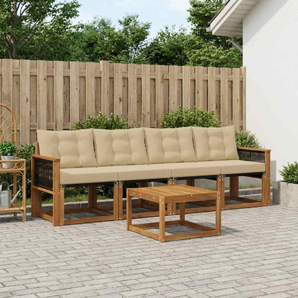 Udendørs sofagruppe 5 stk. Naturlig og Beige