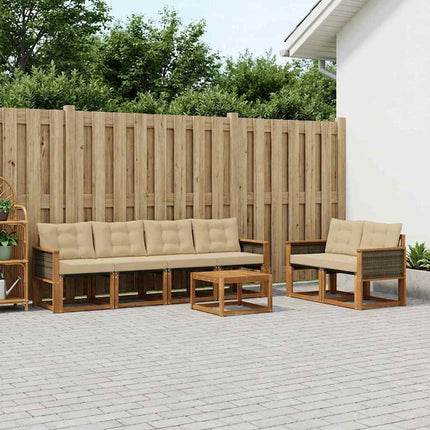 Udendørs sofagruppe 7 stk. Naturlig og Beige