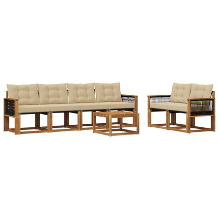 Udendørs sofagruppe 7 stk. Naturlig og Beige