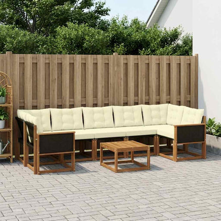 Udendørs sofagruppe med pude 8 pcs Naturlig og Fløde