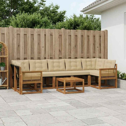 Udendørs sofagruppe 8 stk. Naturlig og Beige