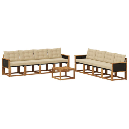 Udendørs sofagruppe 9 stk. Naturlig og Beige