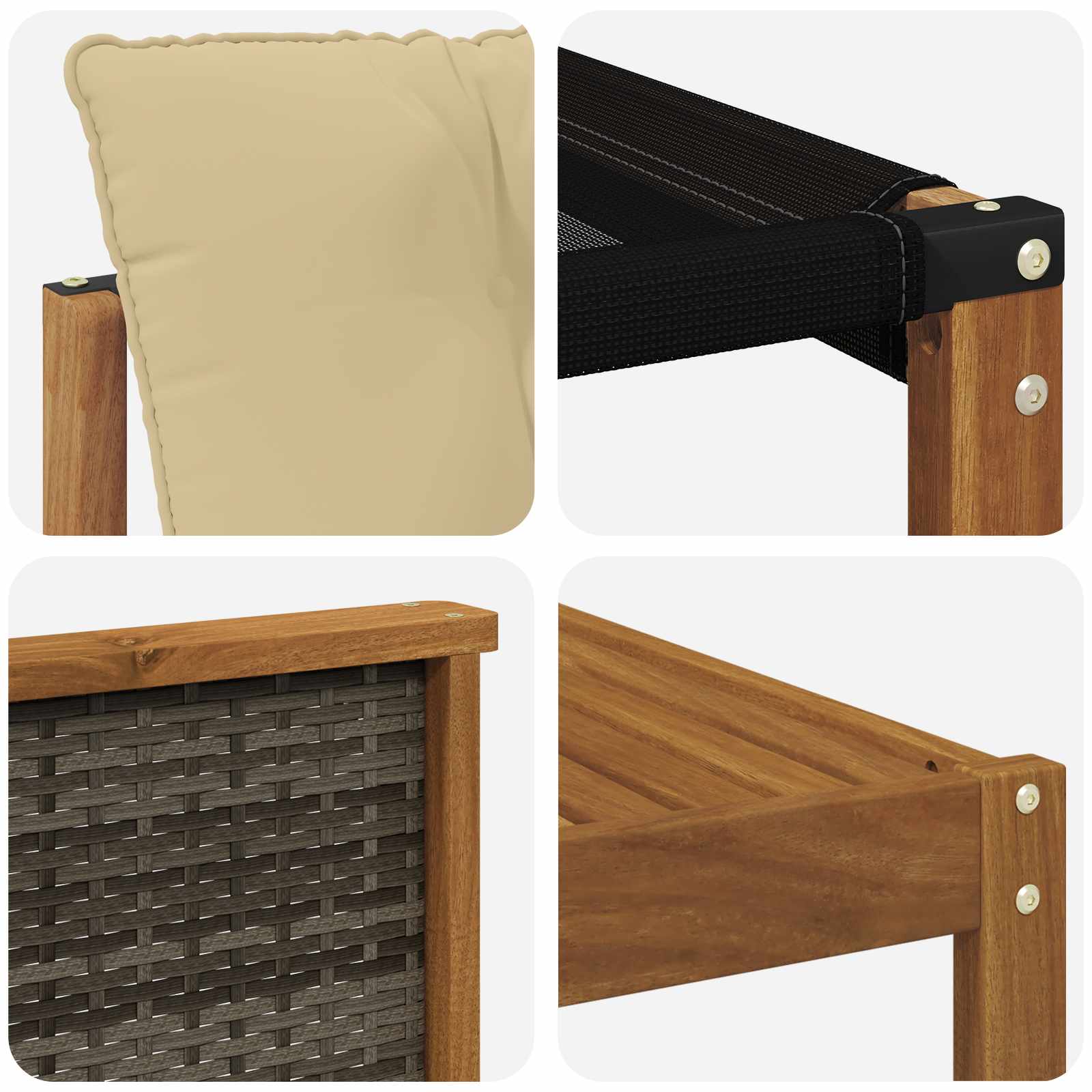 Udendørs sofagruppe med pude 6 pcs Naturlig og Beige